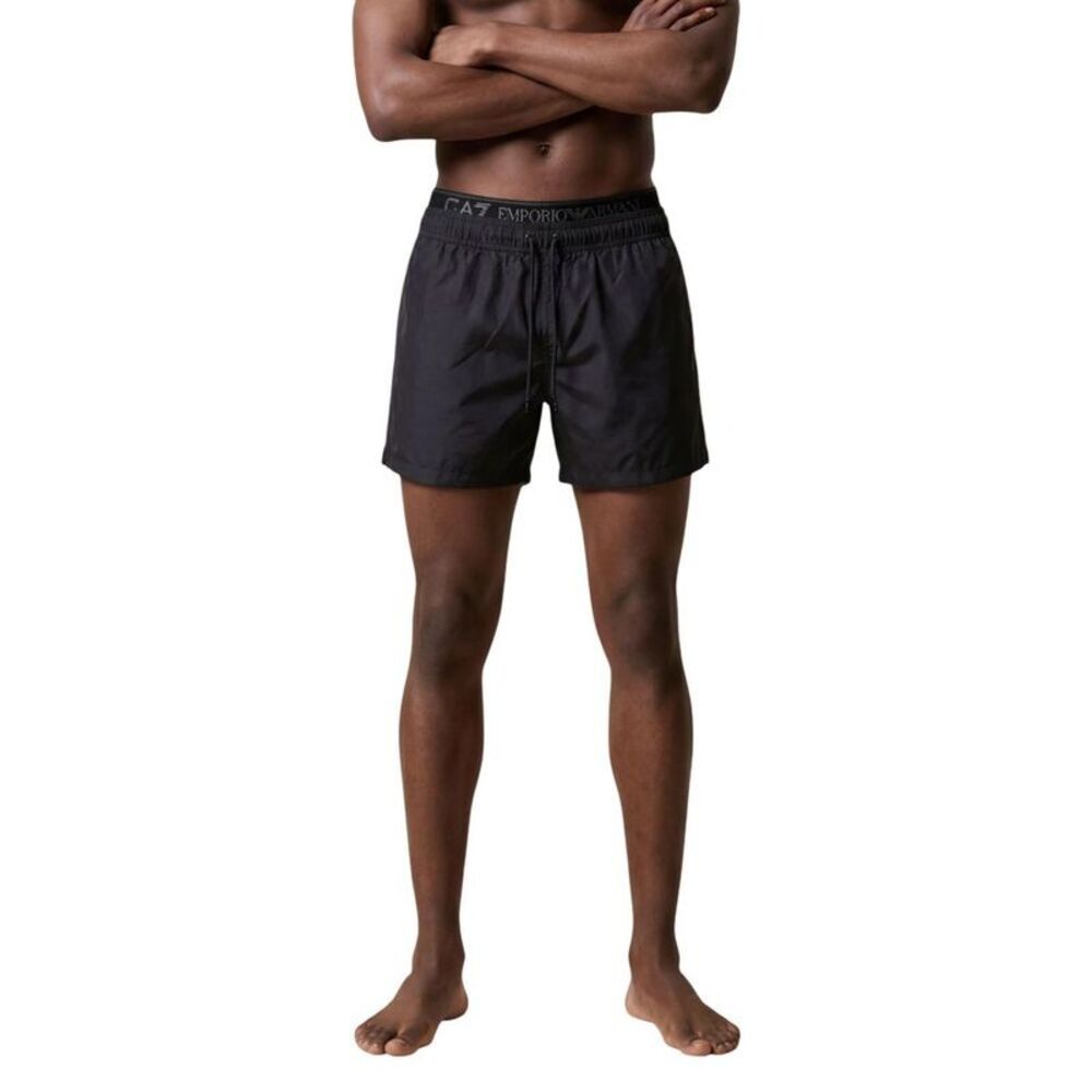 EA7 Emporio Armani Black Polyester Swim Men's Shorts